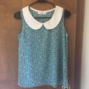 Polka dot blouse with Peter Pan collar